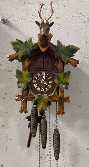 German Black Forest Hunter's Cuckoo Clock image
