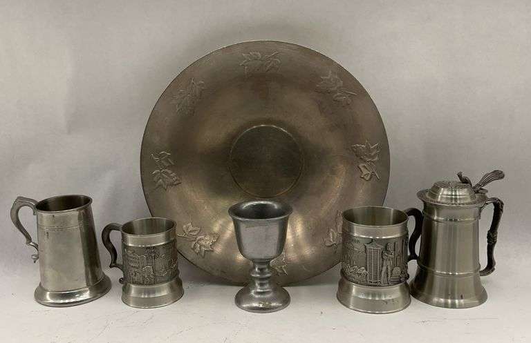 Pewter and Aluminum Drinking Vessel & Serving Bowl Collection image