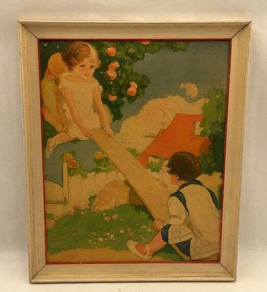 Framed "Seesaw" Print by Albert Hencke - 23x19 image