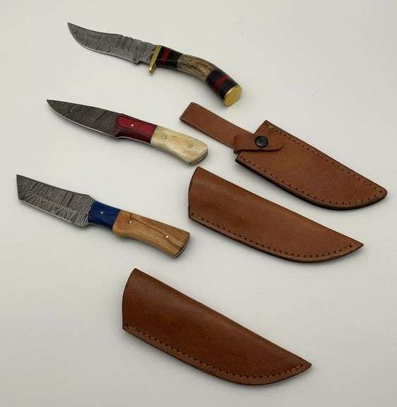 Damascus Steel Knives , One Stag Handle image