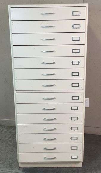 Wooden 13-Drawer Flat File Cabinet image