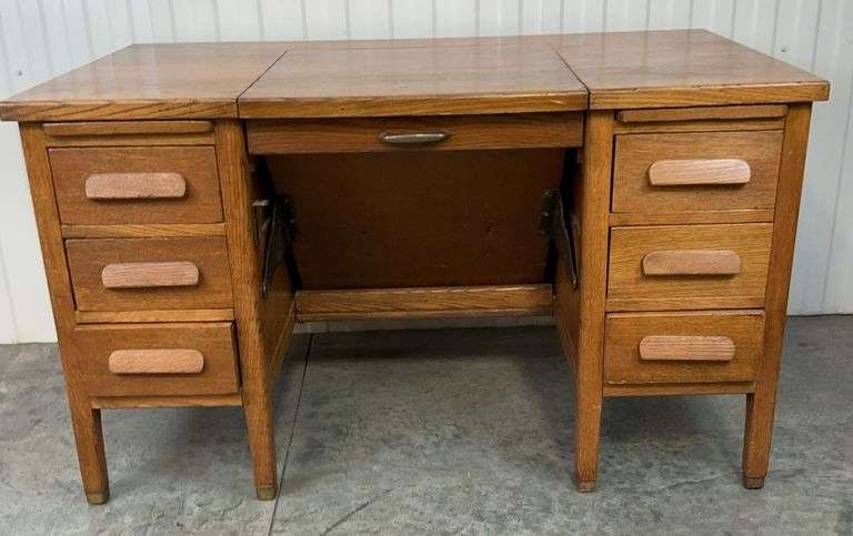 Oak Typewriter Desk 1930s-1950s image
