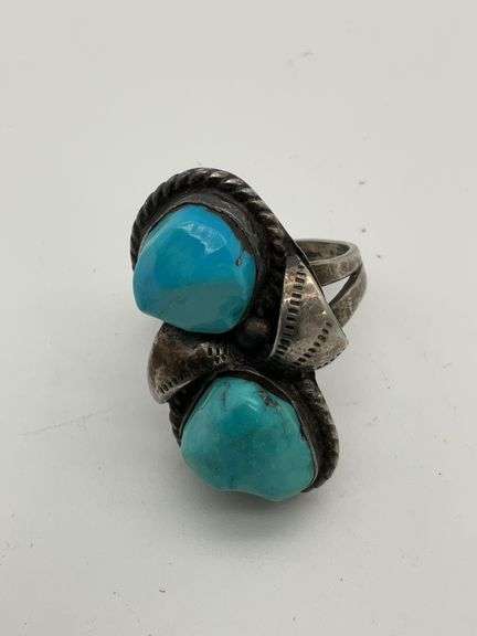 Silver Ring with Turquoise Stones image