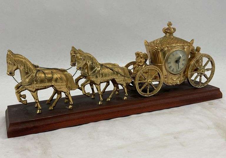 United Metal Goods Horse Drawn Carriage Clock image