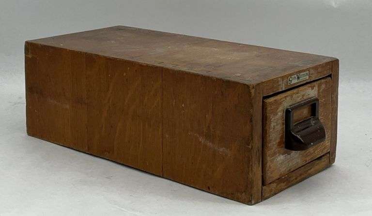 Wooden Card Catalog Drawer image