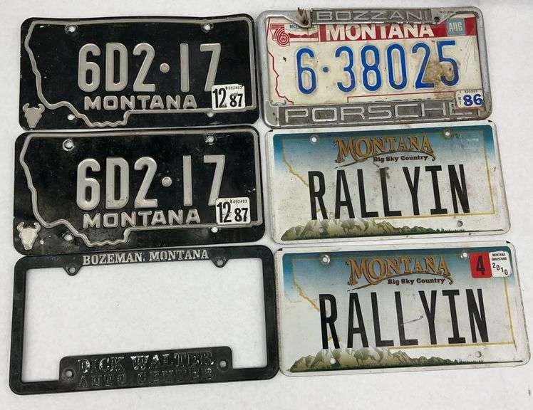 Montana License Plate Lot with Holder - Matching Sets image