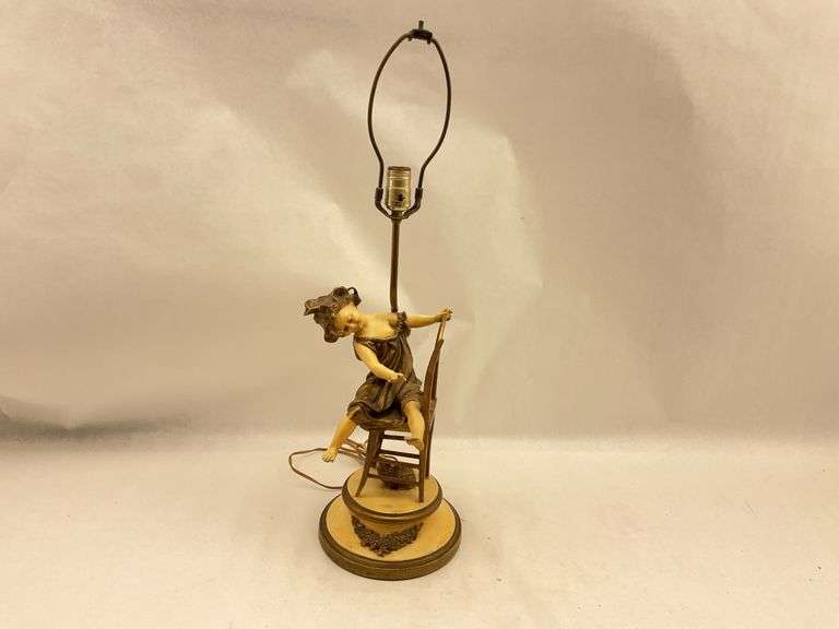 Collection Francaise Girl on Chair Lamp - Made in USA image