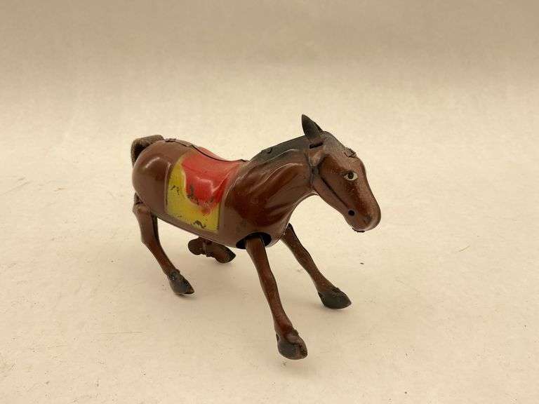 Occupied Japan Tin Litho Wind Up Horse image