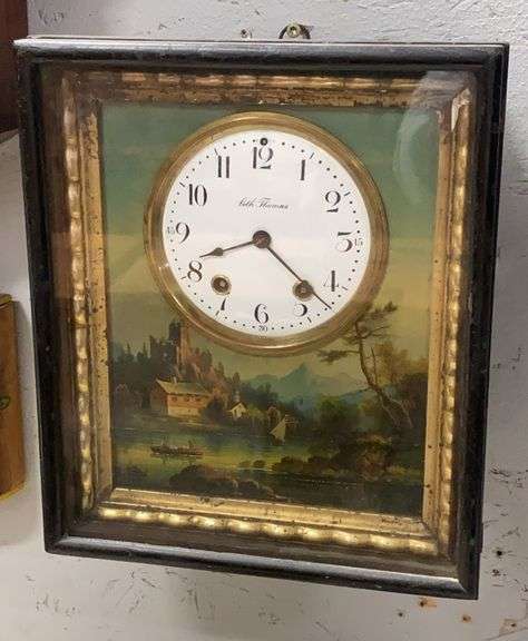 Seth Thomas Gallery Clock with Painted Scene image