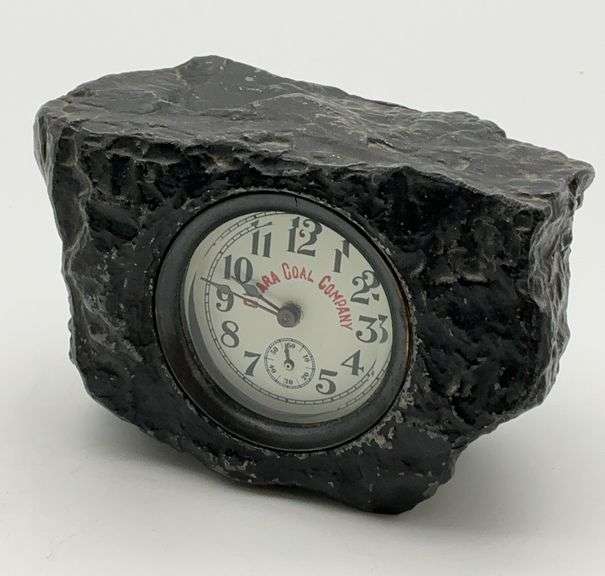 Ora Coal Company Desk Clock in Faux Coal Block image