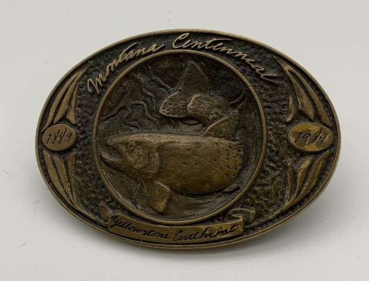 Montana Centennial Yellowstone Cutthroat Limited Edition Bronze Belt Buckle image