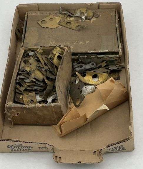 Box of Assorted Metal Hardware Pieces image