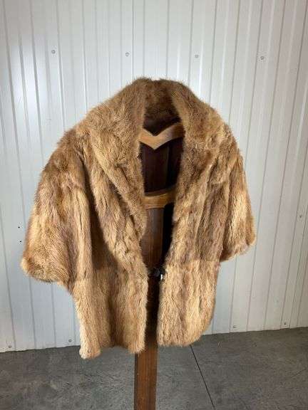 Vintage Coyote Fur Stole Cape Jacket image