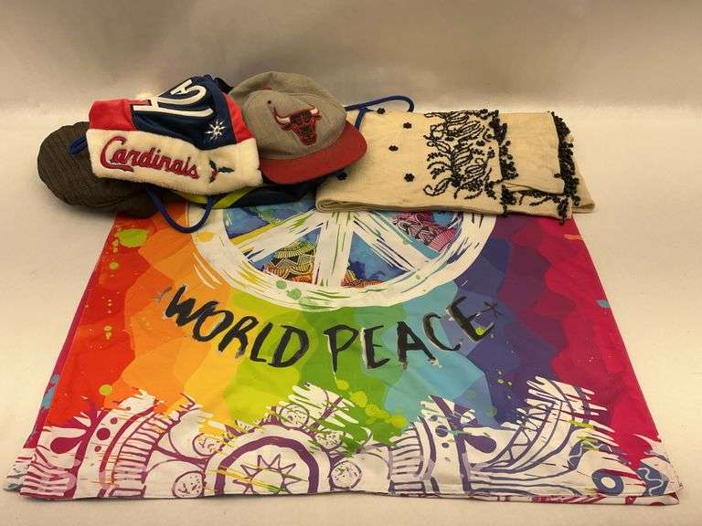 Assorted Hats, Bag, and Textile Lot image