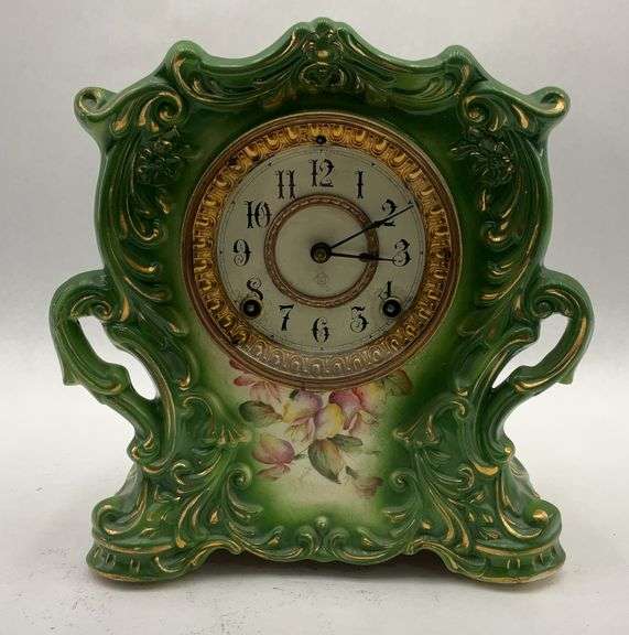 Ansonia Floral Mantle Clock image