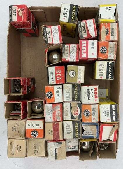 Assorted Electron Vacuum Tubes - Lot of 35 - RCA, Sylvania, GE image