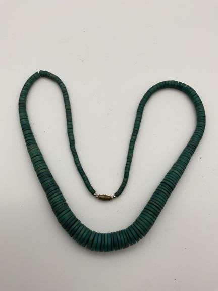 Turquoise Disc Bead Necklace image