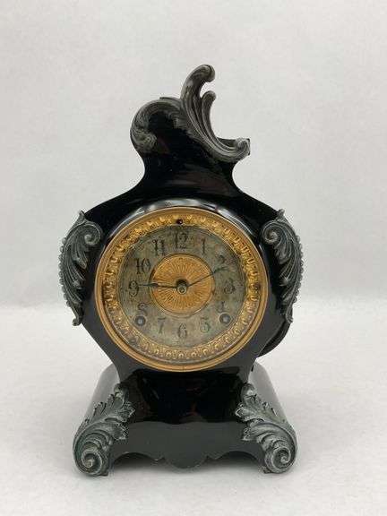 Ansonia Black Marble Mantel Clock image