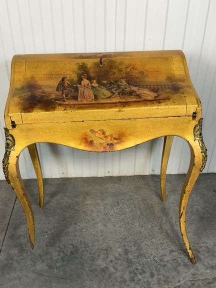 Antique French Louis XV-style Painted Secretary Desk image