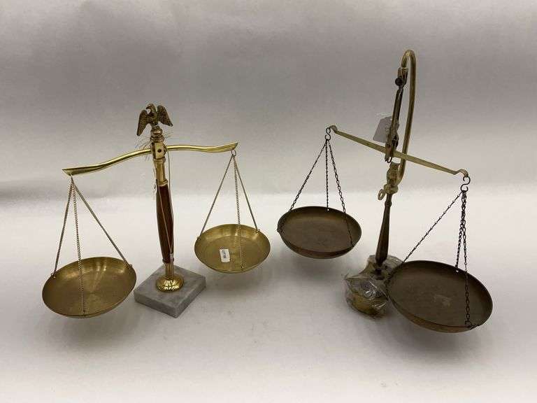 Decorative Brass Balance Scales - Two Piece Set image