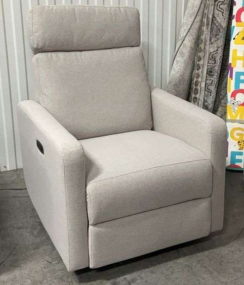 Light Beige Power Recliner with Under Lighting image