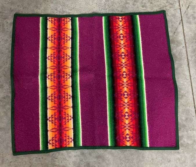 Woven Purple Rug with Geometric Design, 27x31 image