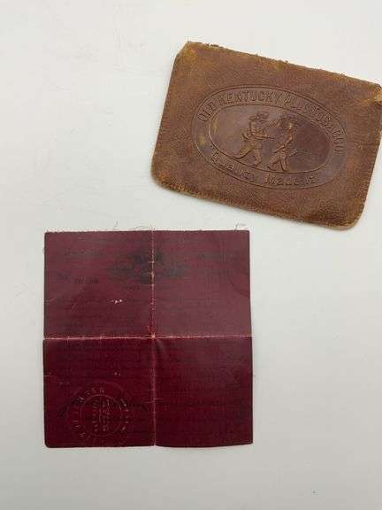 Old Kentucky Plug Tobacco Leather Case with Illinois Hunting License image