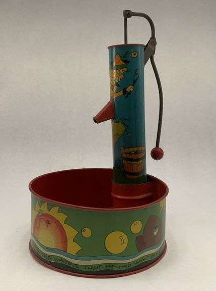 Ohio Art Co. Tom Sawyer Water Pump Tin Litho Toy image