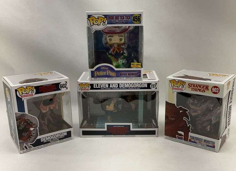 Funko POP Lot - Stranger Things, Peter Pan, Eleven and Demogorgon - 4 Pieces image