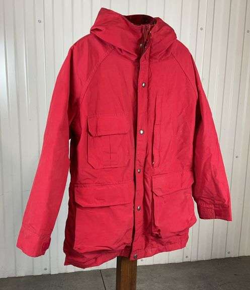 Woolrich Red Hooded Coat - Size Medium image