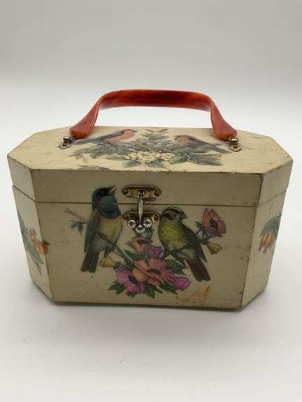 Bird Motif Octagonal Box Purse image