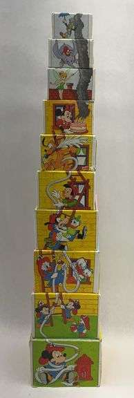 Set of 10 Stacking Boxes with ABC, Numbers, and Mickey Mouse Images image