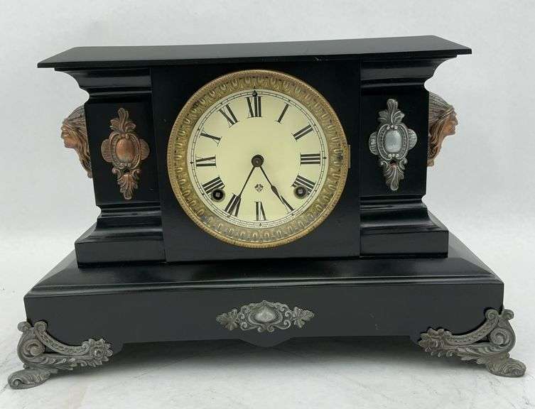 Ansonia Clock Co. Mantle Clock with Indian Head Detail image