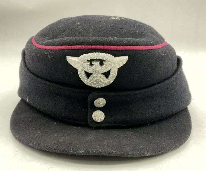 German Military Side Cap with Metal Insignia image