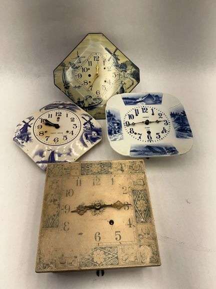 Assorted Delft Tile Clocks (4) image