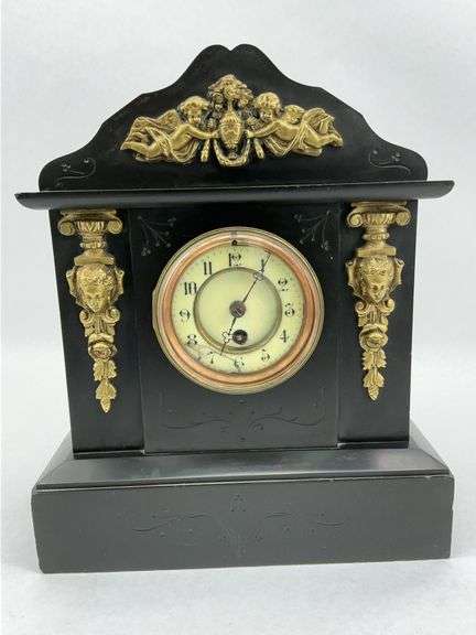 Victorian Black Marble Mantel Clock image