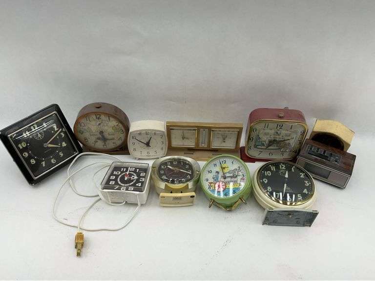 Collection of Vintage Alarm Clocks, Westclox and More - Untested image