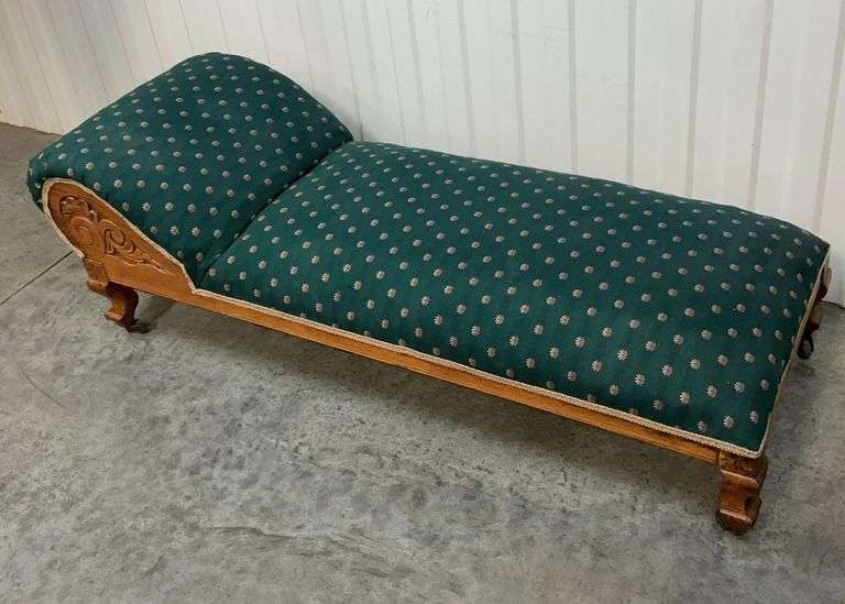 Child's or Doll size Victorian era frainting couch or Chaise Lounge image