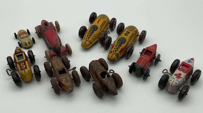 Collection of 8 MAR Wind-Up Toy Race Cars image