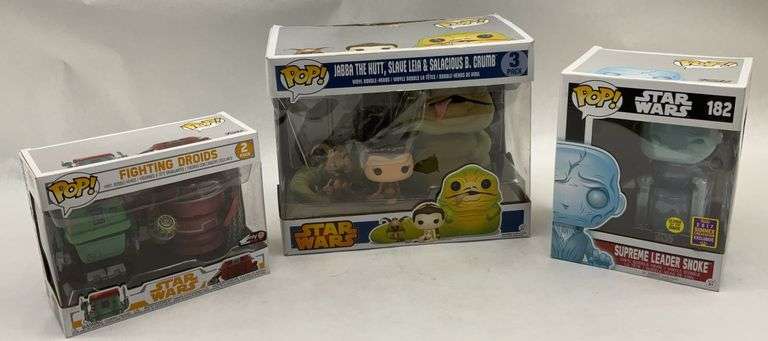 Funko Pop! Star Wars Figures: Fighting Droids, Jabba 3-Pack, Supreme Leader Snoke image