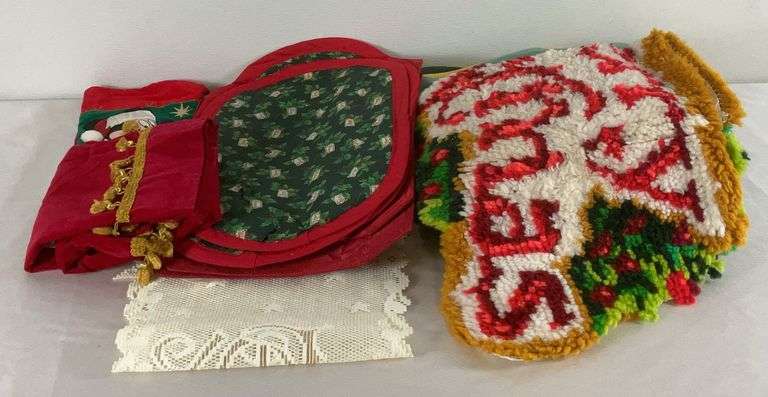 Mixed Lot Christmas Decor Fabrics and Rug image