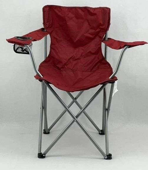 Red Folding Camp Chair with Cup Holder image
