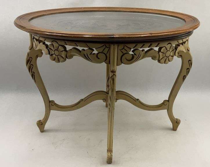 Vintage French Provincial Heraldic Crest Table image