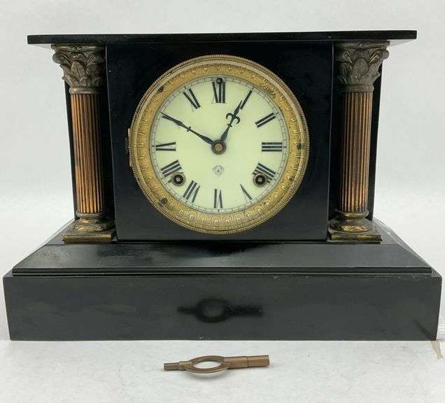 Ansonia Black Marble Mantel Clock image