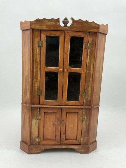 Miniature Dollhouse Corner Curio Cabinet image