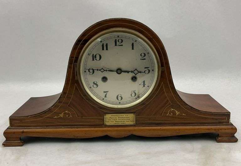 Wood Mantle Clock with Key and Pendulum image