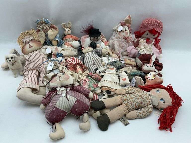 Collection of Cloth and Stuffed Dolls image