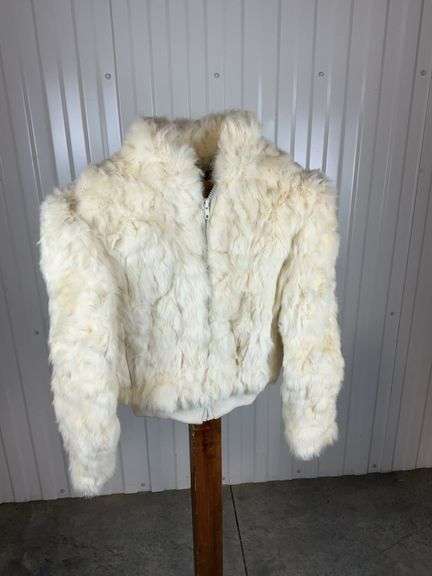 Cream Color Fur Bomber Jacket image