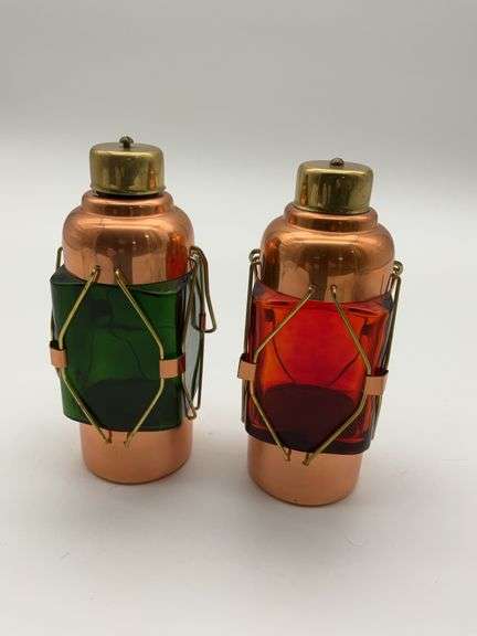 Pair of Swedish Imitation Railroad Lantern Decanters image