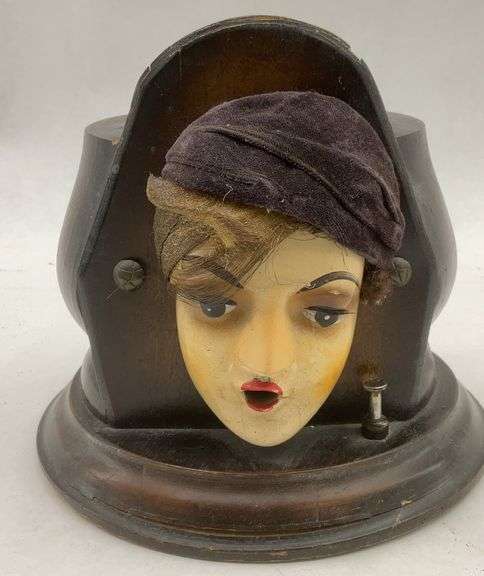 Figural Head Desk Stand "Pat Pend" 6 in tall x 8 in wide image